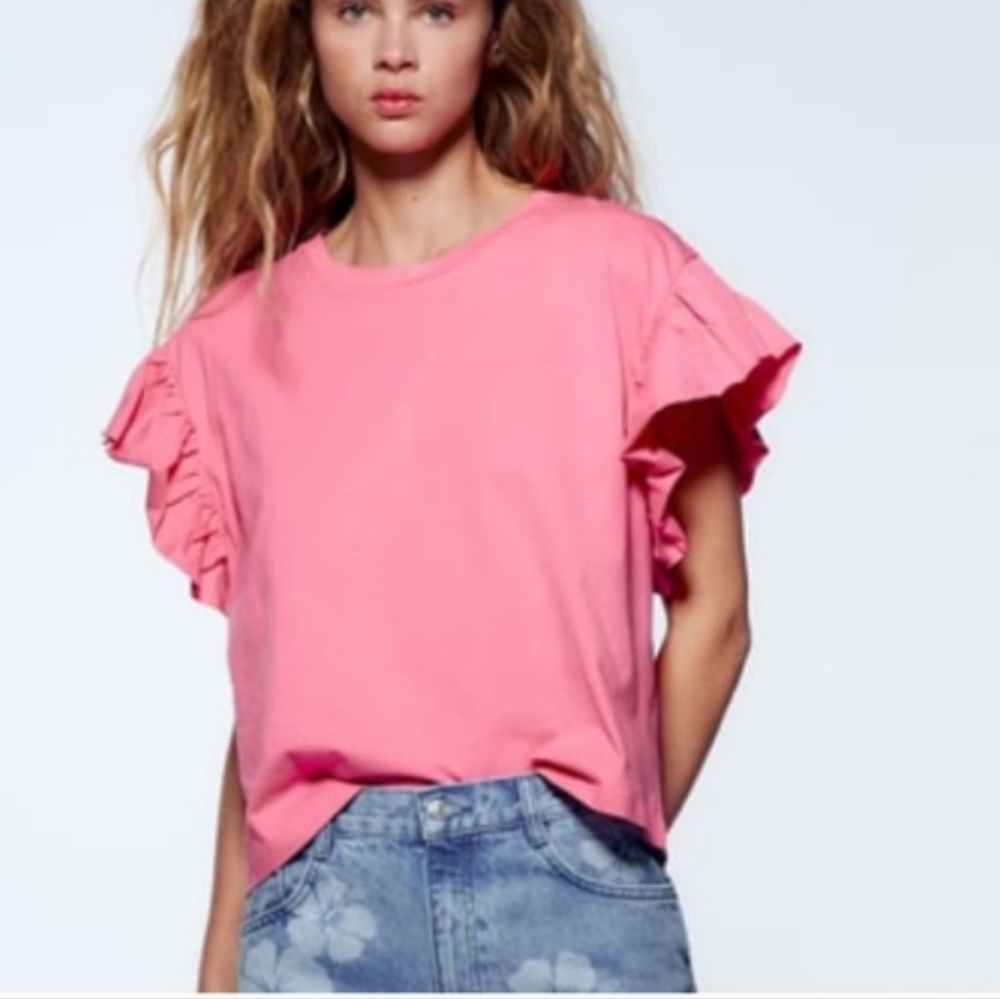 Zara Ruffle Sleeves Top